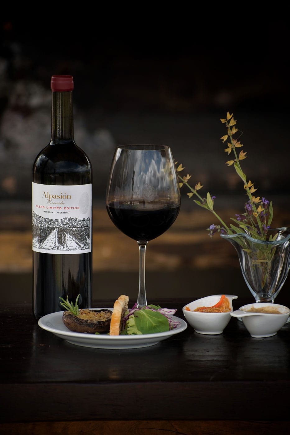 wine with paired food